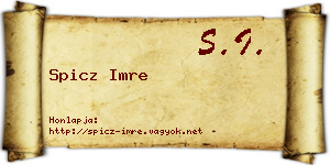Spicz Imre névjegykártya